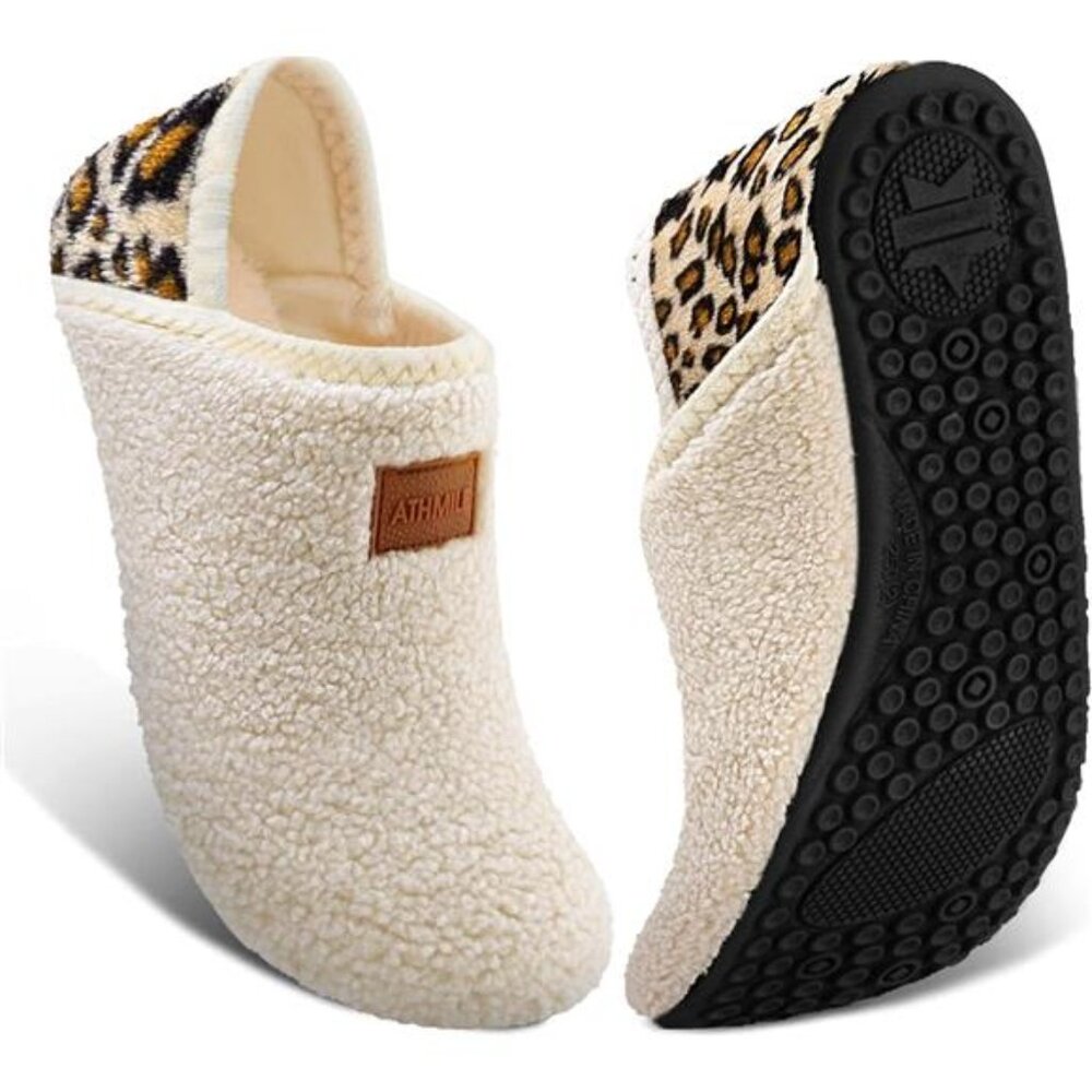 House Slippers for Women Men Indoor Barefoot Slippers Socks Furry Slip on Cozy